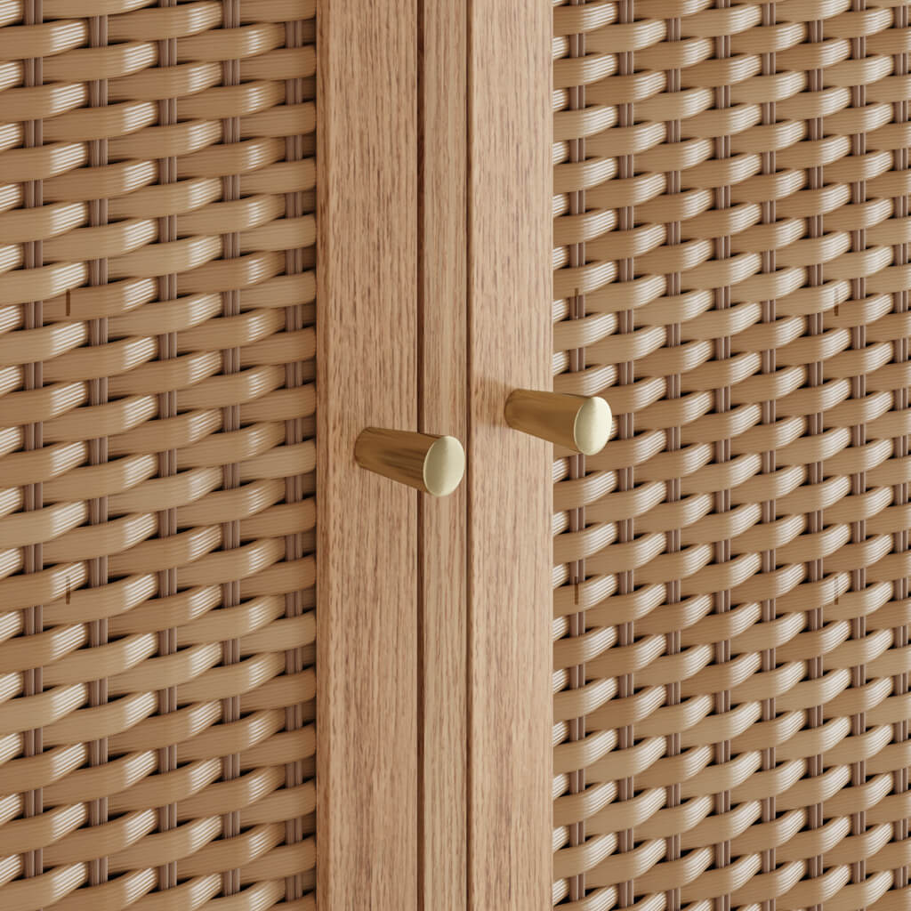 Bordeaux Boho Natural Wood & Rattan Sideboard | Large